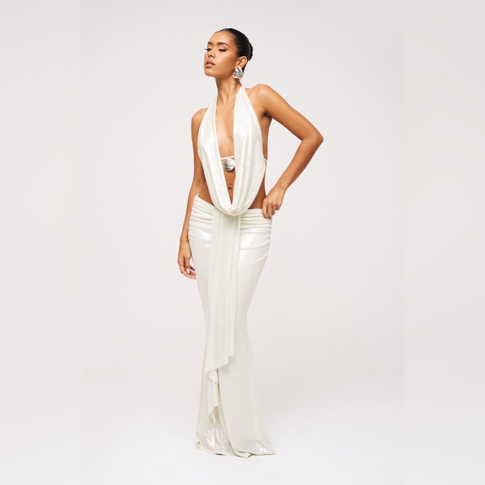 Murci Pearl Cowl Top and Maxi Skirt